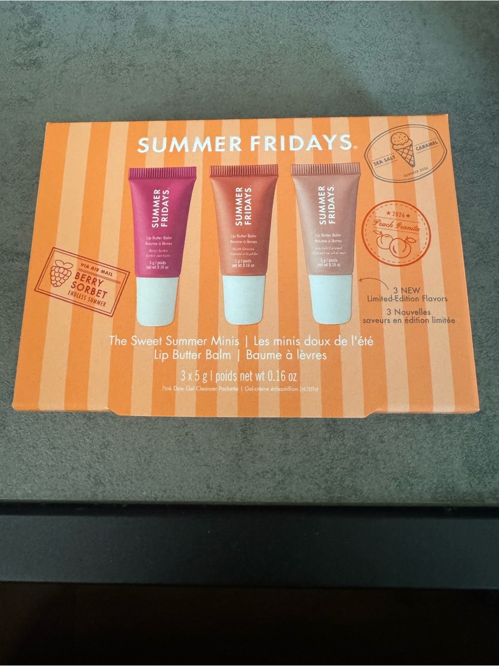 Summer Fridays Lip Butter Balm Trio — Berry - Peach - Caramel